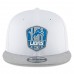 Men's Detroit Lions New Era White/Heather Gray 2018 NFL Sideline Road Official 9FIFTY Snapback Adjustable Hat 3058591